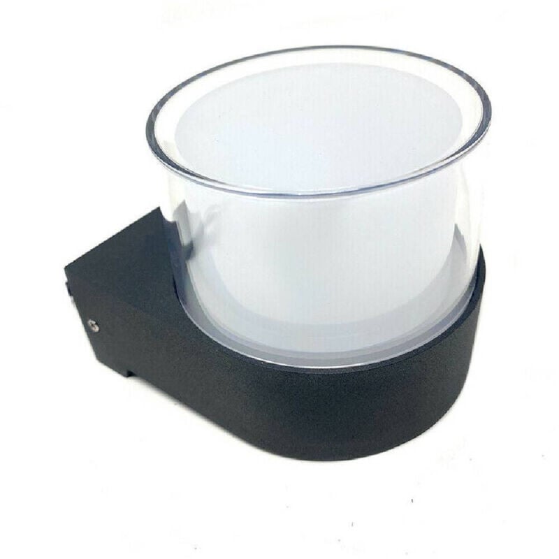 foto del prodotto trade shop traesio applique moderna a led per esterno da parete nero 7w luce 6500k 3000k 4000k es57 bianco freddo 