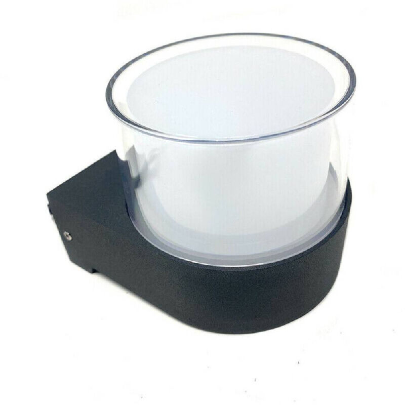 foto del prodotto trade shop traesio applique moderna a led per esterno da parete nero 7w luce 6500k 3000k 4000k es57 bianco naturale 