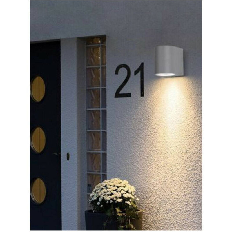 foto del prodotto trade shop traesio - applique moderno a parete per esterno lampada giardino faretto gu10 ip65 es53 - grigio