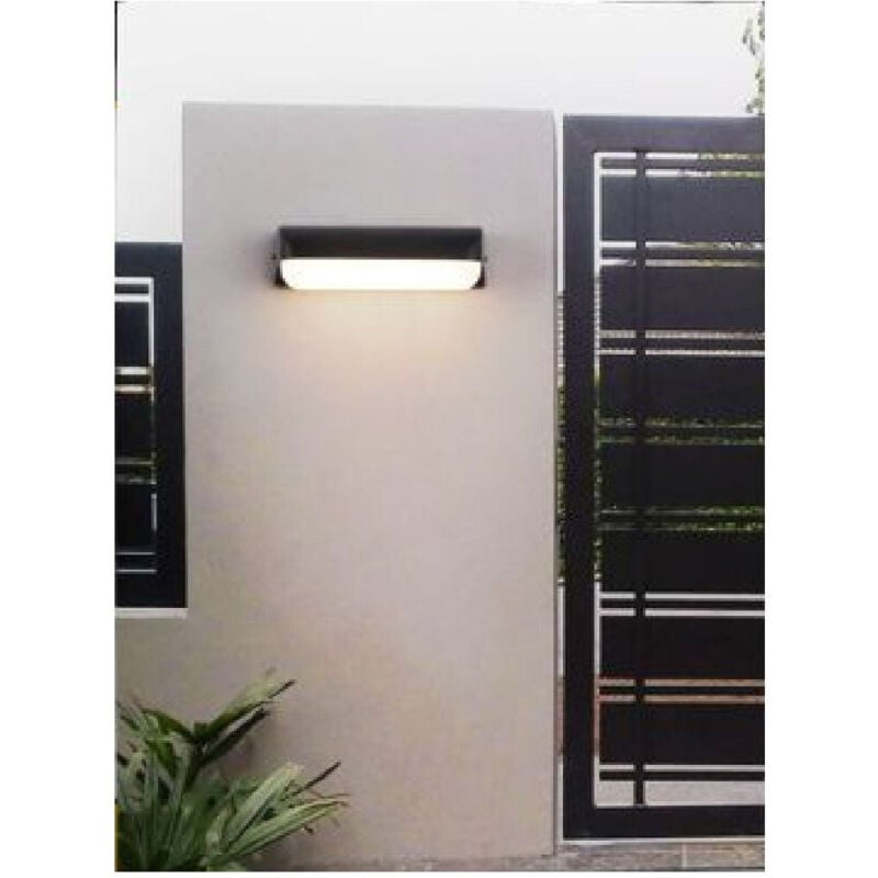 foto del prodotto trade shop traesio applique nero da esterno 12 watt luce calda fredda naturale es63 bianco naturale 