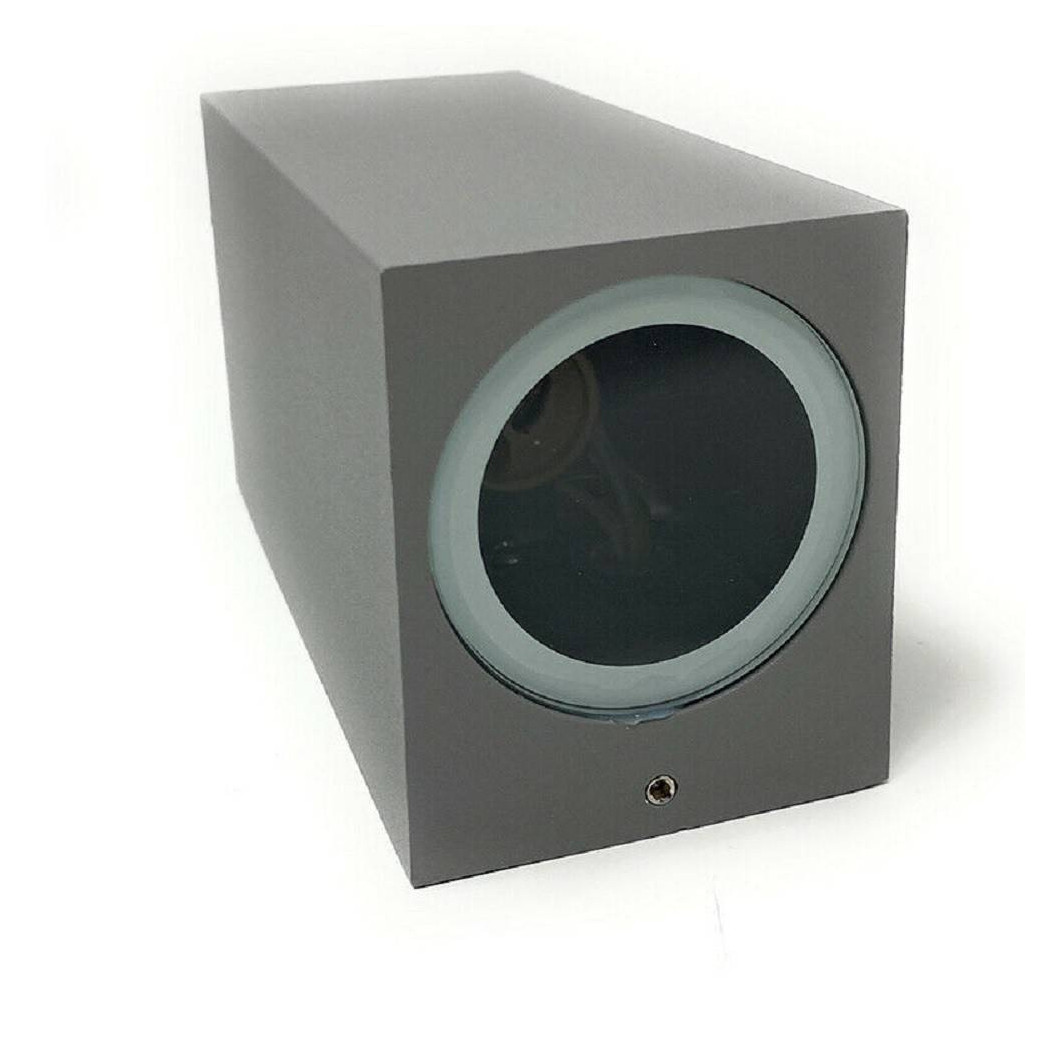 foto del prodotto trade shop traesio applique parete doppia emissione attacco gu10 lampada moderna es55 up down ip65 grigio