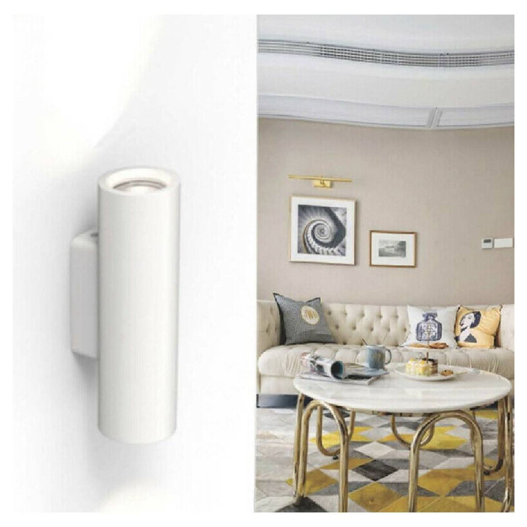 foto del prodotto trade shop traesio applique parete doppia emissione up down gesso verniciabile cilindro gu10 gs e50 