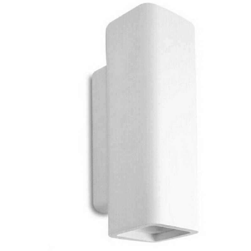 foto del prodotto trade shop traesio applique parete doppia emissione up down in gesso verniciabile cubo gu10 gs e51 