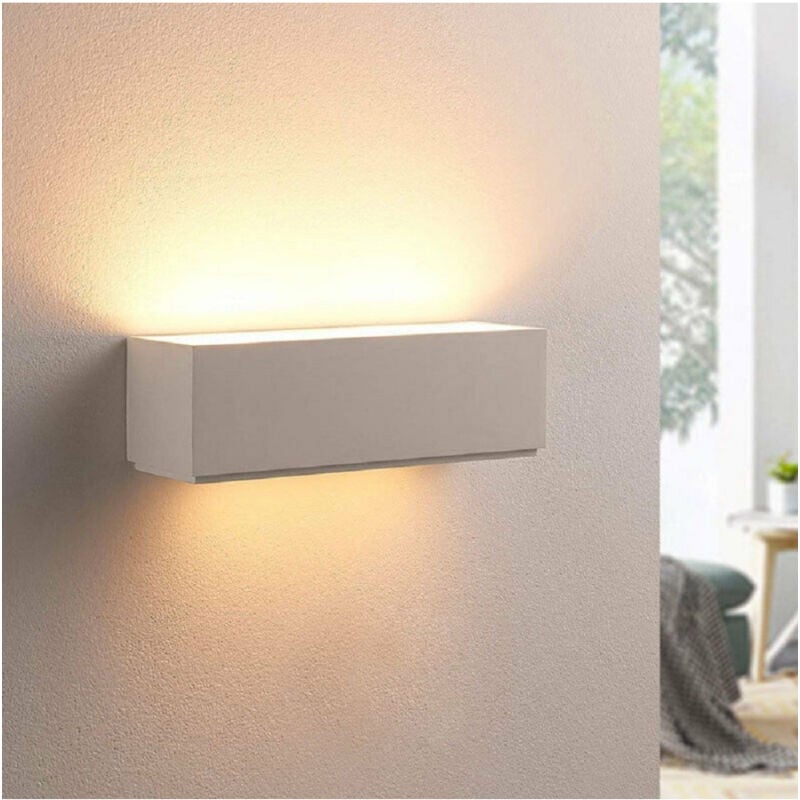 foto del prodotto trade shop traesio applique parete in gesso rettangolare doppia emissione e14 verniciabile ip20 e06 