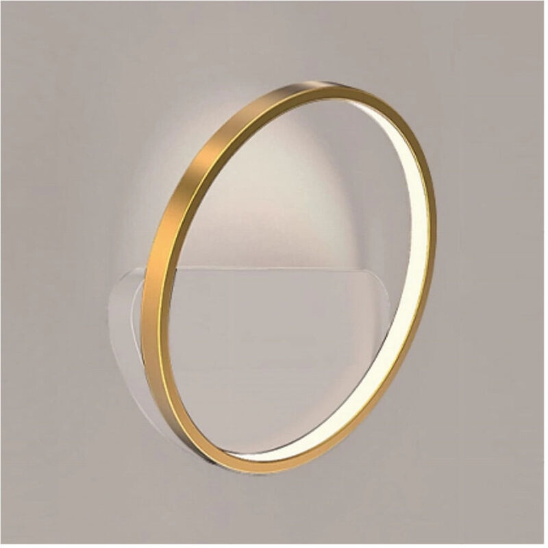 foto del prodotto trade shop traesio applique parete led 14w cerchio oro lampada tonda design moderno luce 4000k 71255 