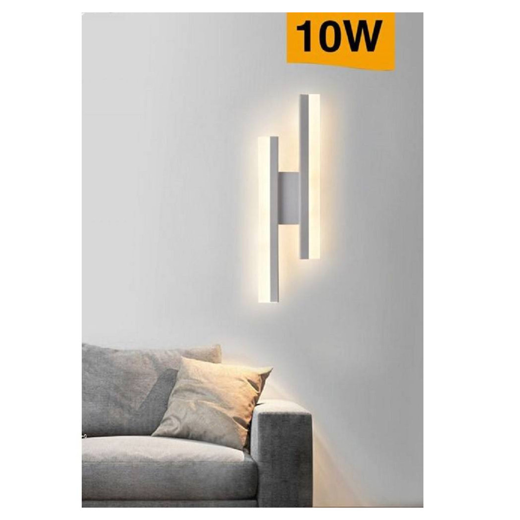 foto del prodotto trade shop traesio applique parete moderno 10w lumetto abat jour bianca luce 6500k 4000k 3000k e87b bianco caldo 