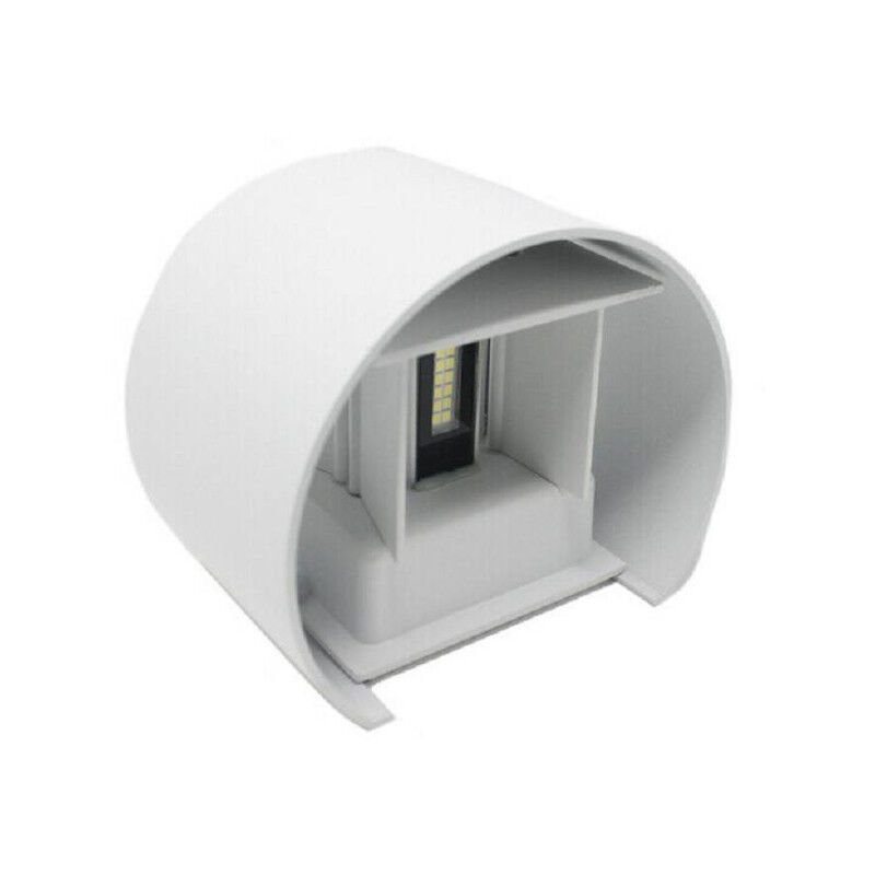 foto del prodotto trade shop traesio applique parete muro 28 led 12 watt ip55 luce fredda calda up down es44 bianco bianco caldo 