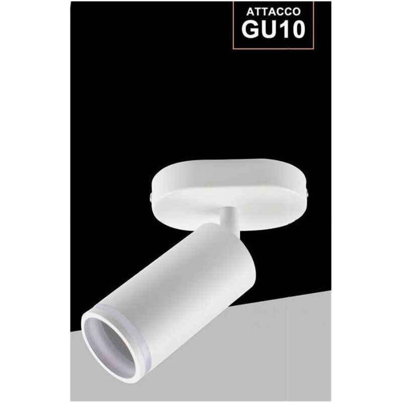 foto del prodotto trade shop traesio applique plafoniera orientabile da soffitto parete 1 diffusore lampada gu10 ts 1 bianco