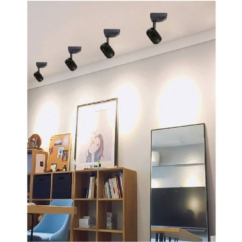 foto del prodotto trade shop traesio applique soffitto led cob 11 w faretto proiettore luce 3000k 6500k 4000k f11w h bianco caldo 