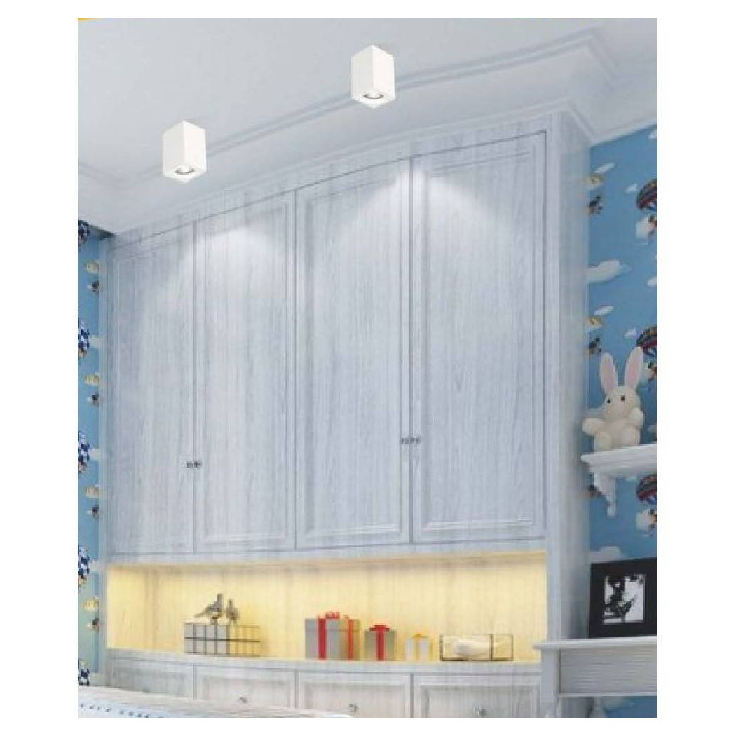 foto del prodotto trade shop traesio applique soffitto portafaretto in gesso a cubo verniciabile attacco gu10 gs c14 