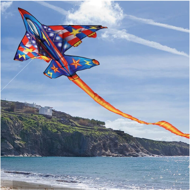foto del prodotto trade shop traesio aquilone aereo gioco esterno spiaggia facile da pilotare vari colori 110x70 cm 