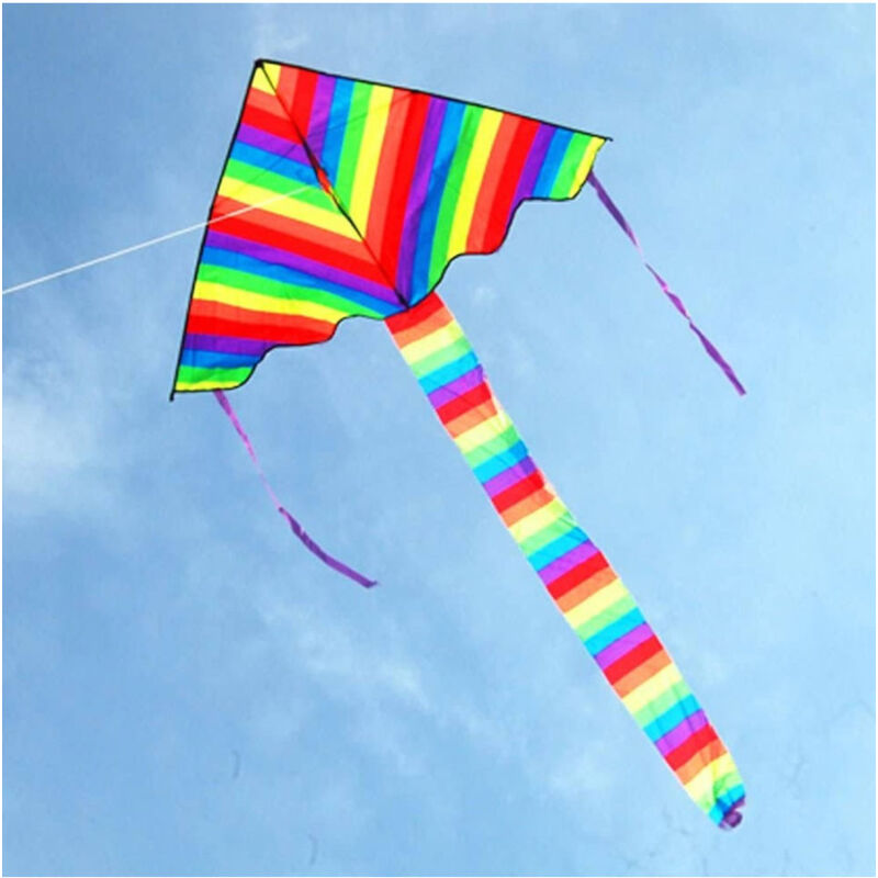 foto del prodotto trade shop traesio aquilone arcobaleno coda lunga gioco esterno spiaggia super facile da pilotare 