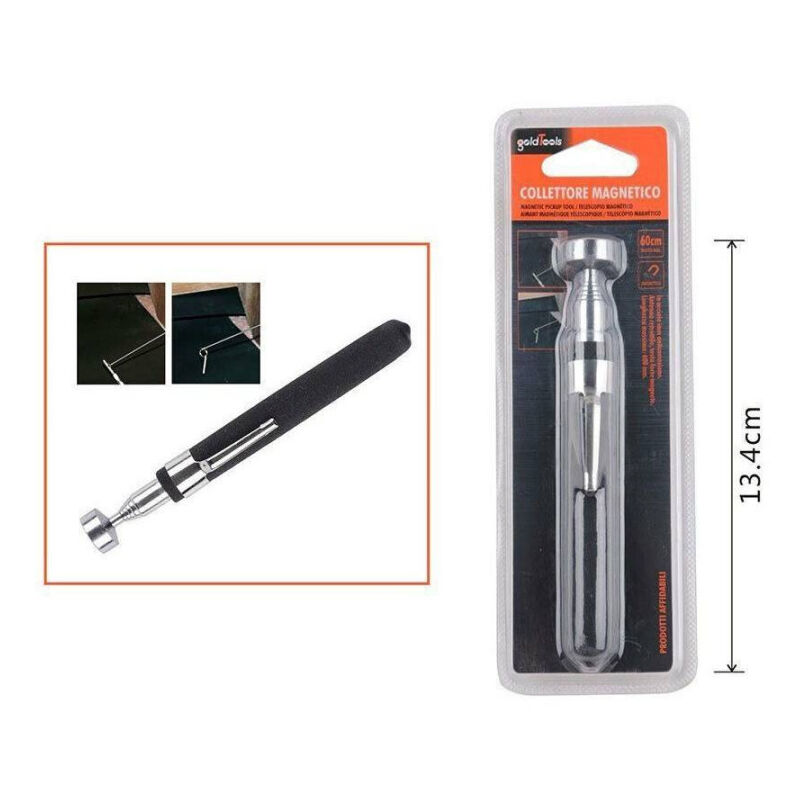foto del prodotto trade shop traesio asta magnetica telescopica 60 cm allungabile collettore magnetico calamita 