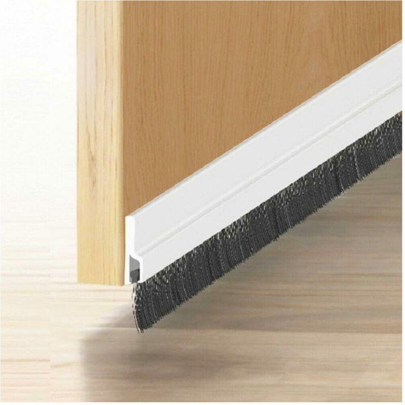 foto del prodotto trade shop traesio asta parafreddo paraspifferi per porta adesiva con spazzola 100 cm bianco 