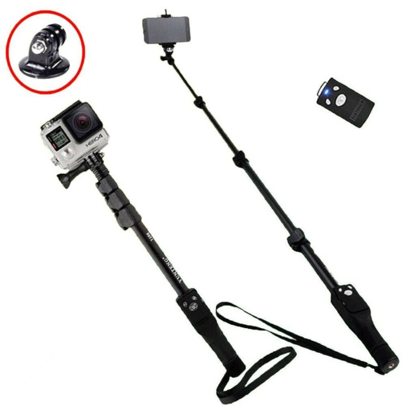 foto del prodotto trade shop traesio asta per selfie bastone regolabile telescopico estensibile bluetooth smartphone 