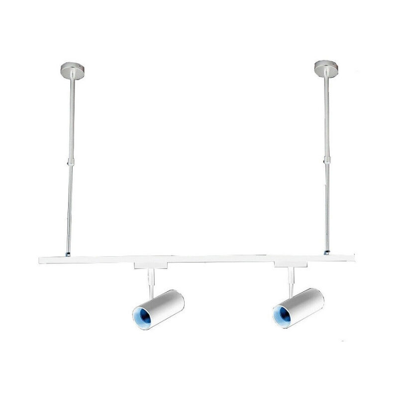 foto del prodotto trade shop traesio asta regolabile per faretti a binario elettrico staffa a soffitto 1 mt t 100cm bianco