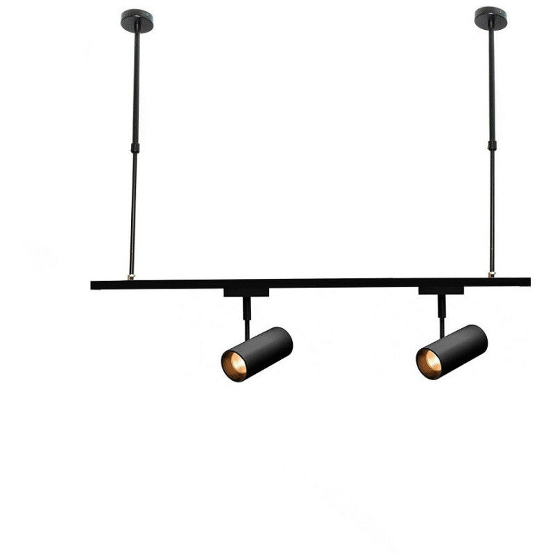 foto del prodotto trade shop traesio asta regolabile per faretti a binario elettrico staffa a soffitto 1 mt t 100cm nero