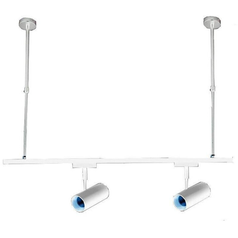 foto del prodotto trade shop traesio asta regolabile per faretti a binario elettrico staffa illuminazione 50cm t 50cm bianco