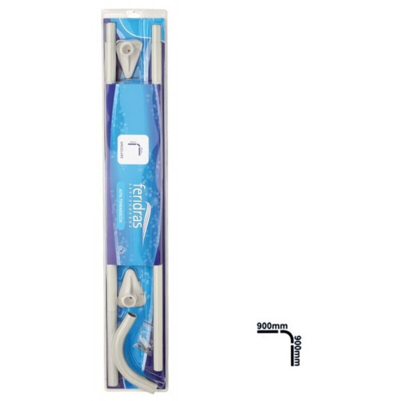 foto del prodotto trade shop traesio asta telaio per tenda angolare 90 x 90 cm per doccia bagno diametro 22 mm bianca 