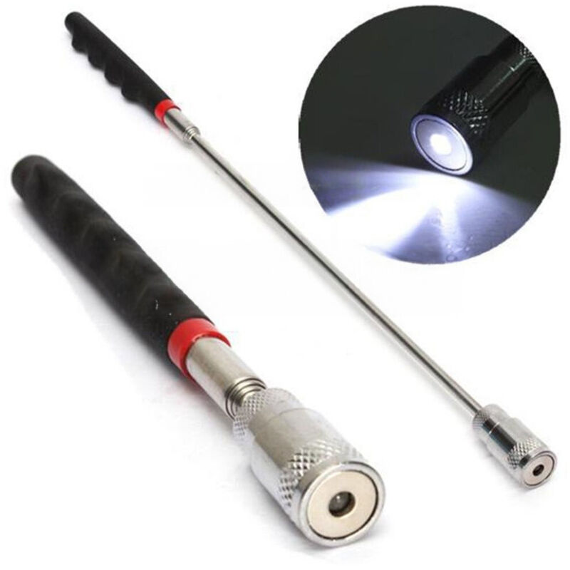 foto del prodotto trade shop traesio asta telescopica con magnete luce led calamita raccogli oggetti estensibile 10lb 