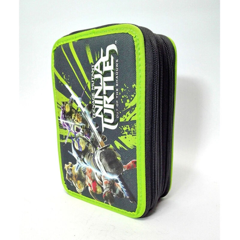foto del prodotto trade shop traesio astuccio 3 zip scomparti cerniere tartarughe ninja turtles fantasia accessoriato 