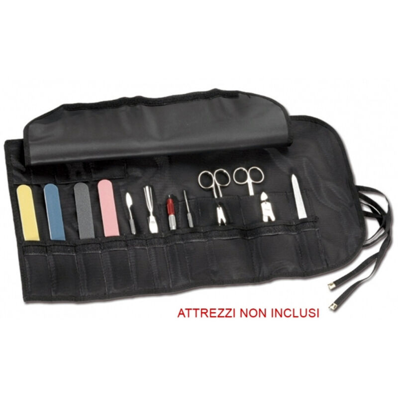 foto del prodotto trade shop traesio astuccio porta attrezzi 24 tasche con patella roll on per estetista parrucchiere 