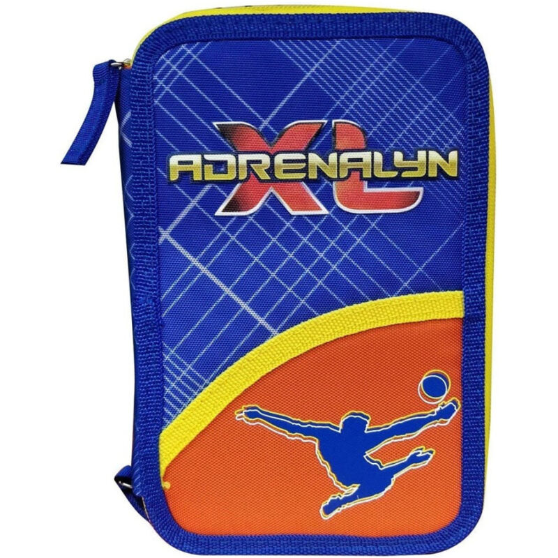 foto del prodotto trade shop traesio astuccio scuola calciatori panini adrenalyn triplo completo 3 zip per ragazzi 