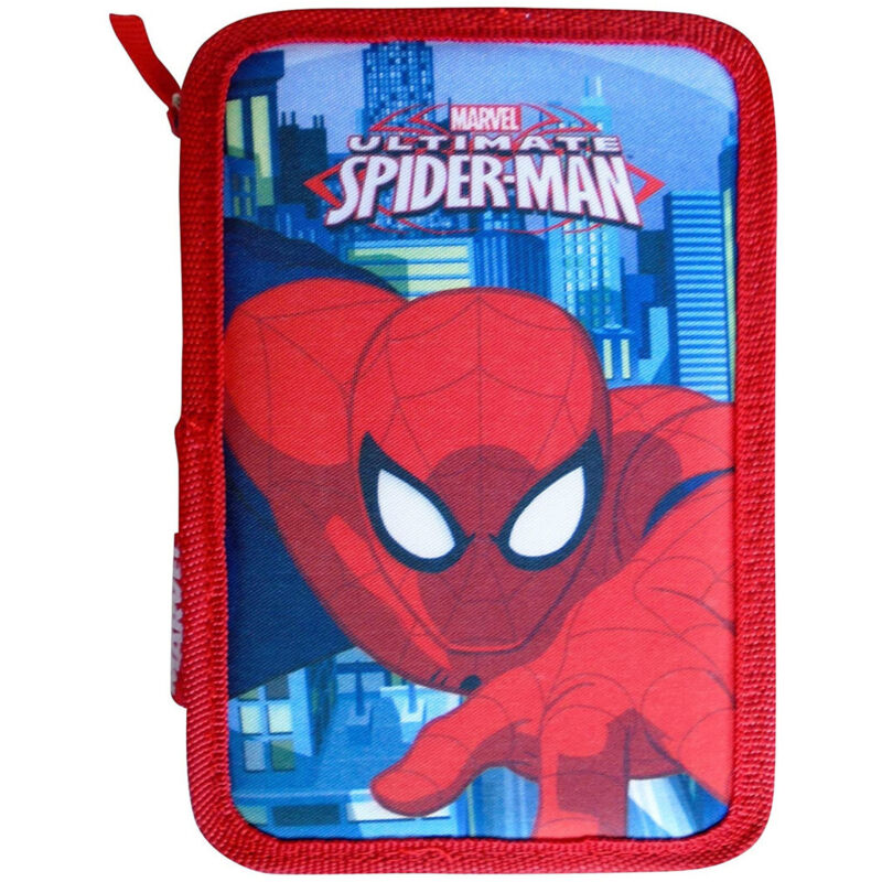 foto del prodotto trade shop traesio astuccio spiderman marvel 3 zip 20x13x6.5cm uomo ragno accessoriato scuola bambini 