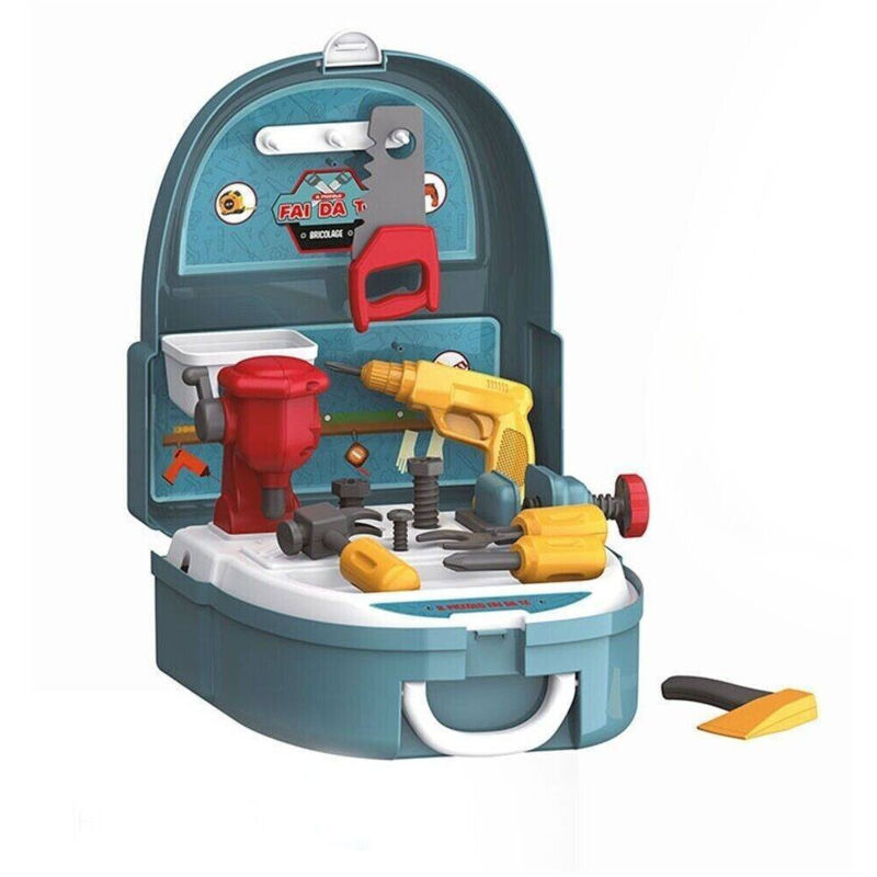 foto del prodotto trade shop traesio attrezzi bricolage con zaino giocattolo per bambini il piccolo fai da te gioco 