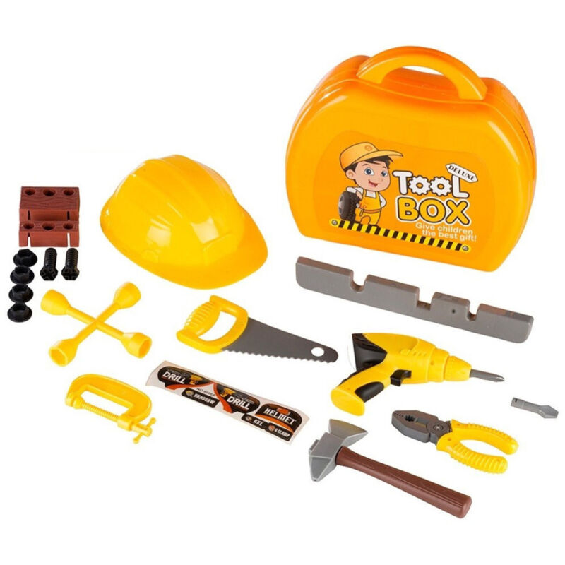 foto del prodotto trade shop traesio attrezzi ferramenta fai da te per bambini con scatola toolbox playset 