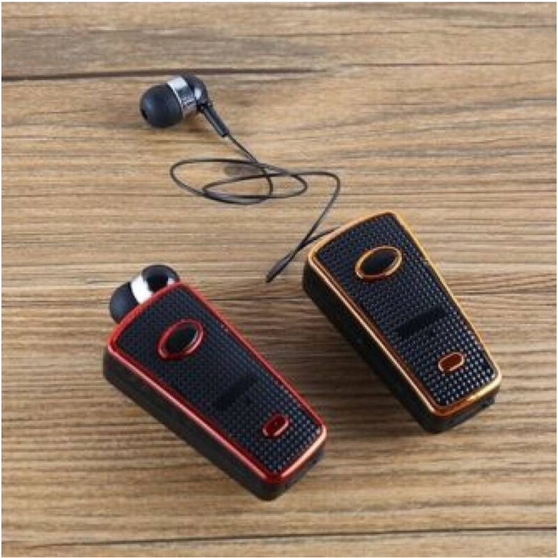 foto del prodotto trade shop traesio auricolare bluetooth clip on akz q3 cavo retrattile cuffia smartphone 