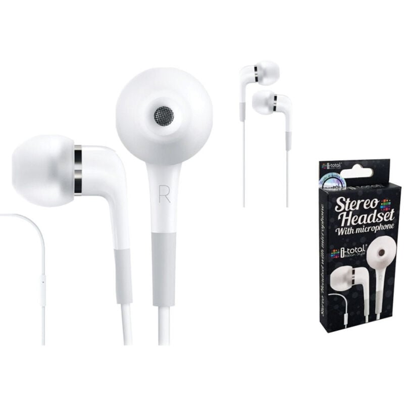 foto del prodotto trade shop traesio auricolari cuffie con telecomando e microfono per smartphone tablet mp3 pc 