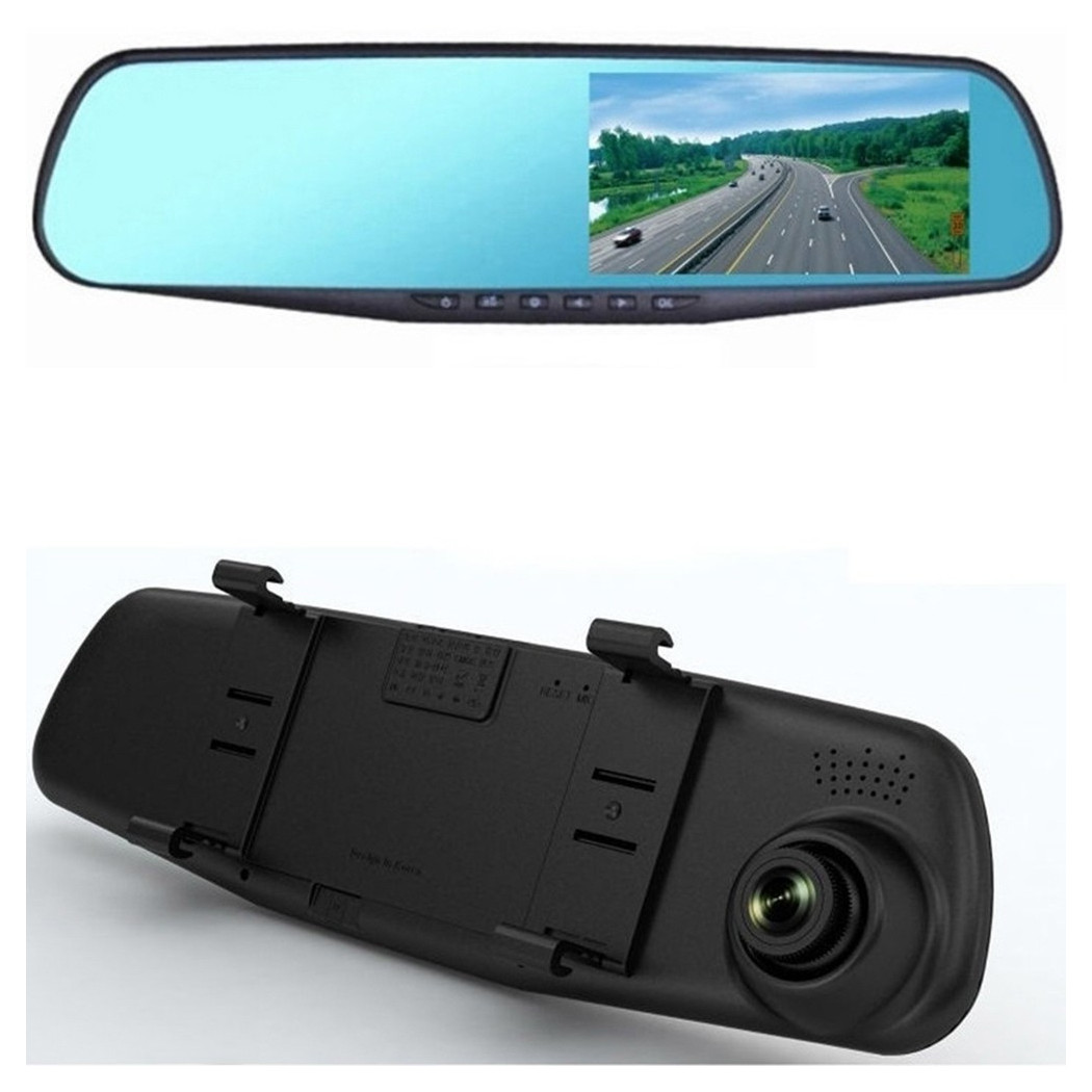 foto del prodotto trade shop traesio auto rearview specchietto dvr telecamera full hd 1080p 2.3 lcd per retrocamera 