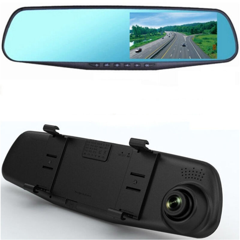 foto del prodotto trade shop traesio auto rearview specchietto dvr telecamera full hd 1080p 4.3 lcd con retro cam 