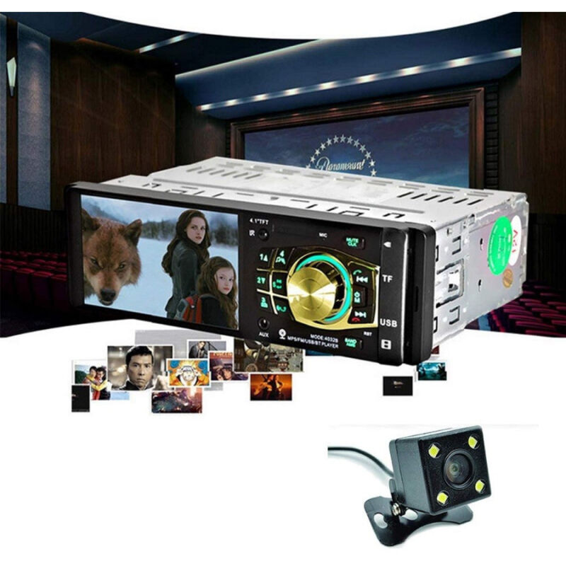 foto del prodotto trade shop traesio autoradio auto mp5 player telecamera bluetooth radio audio video tf usb 4032b 