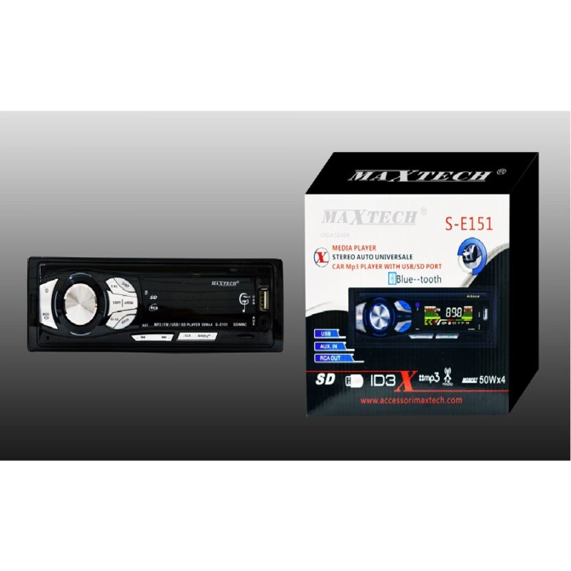 foto del prodotto trade shop traesio autoradio auto usb mp3 aux stereo bluetooth radio fm ingresso sd 50 watt x 4 