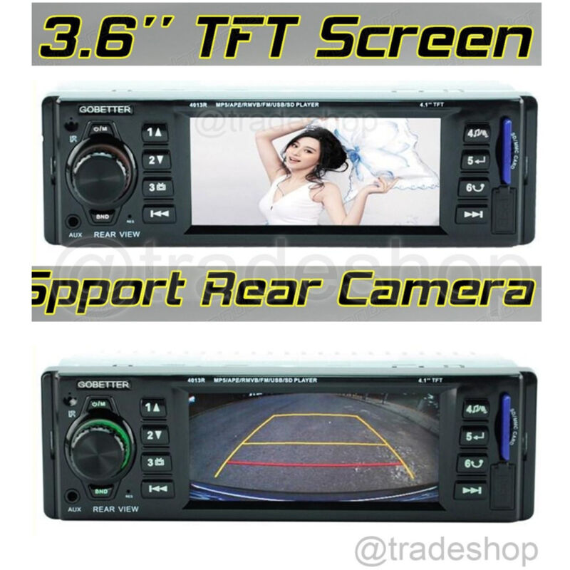 foto del prodotto trade shop traesio autoradio display lcd 3.6 hd usb sd audio mp5 3310r per telecamera retromarcia 