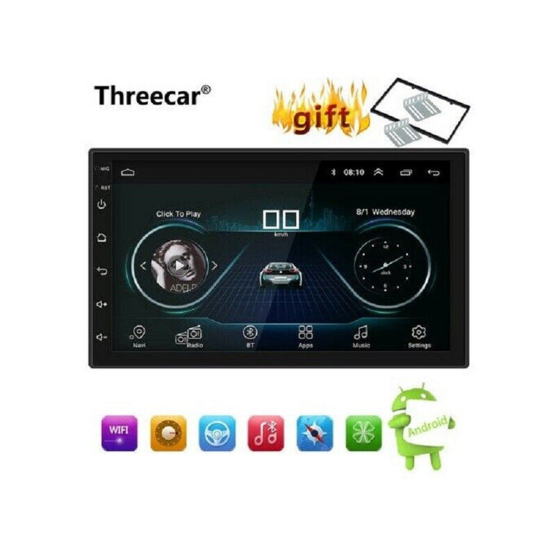 foto del prodotto trade shop traesio autoradio doppio din android 8.1 navigatore gps mirror link bluetooth stereo 