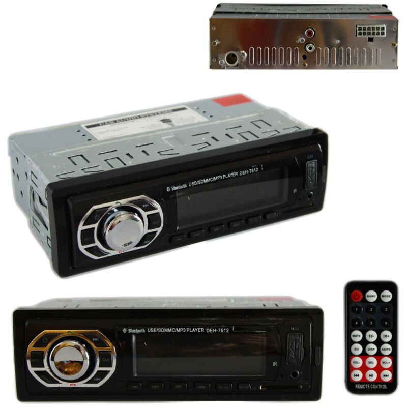 foto del prodotto trade shop traesio autoradio stereo auto bluetooth fm lettore mp3 usb sd aux lcd 60wx4 deh 7612 