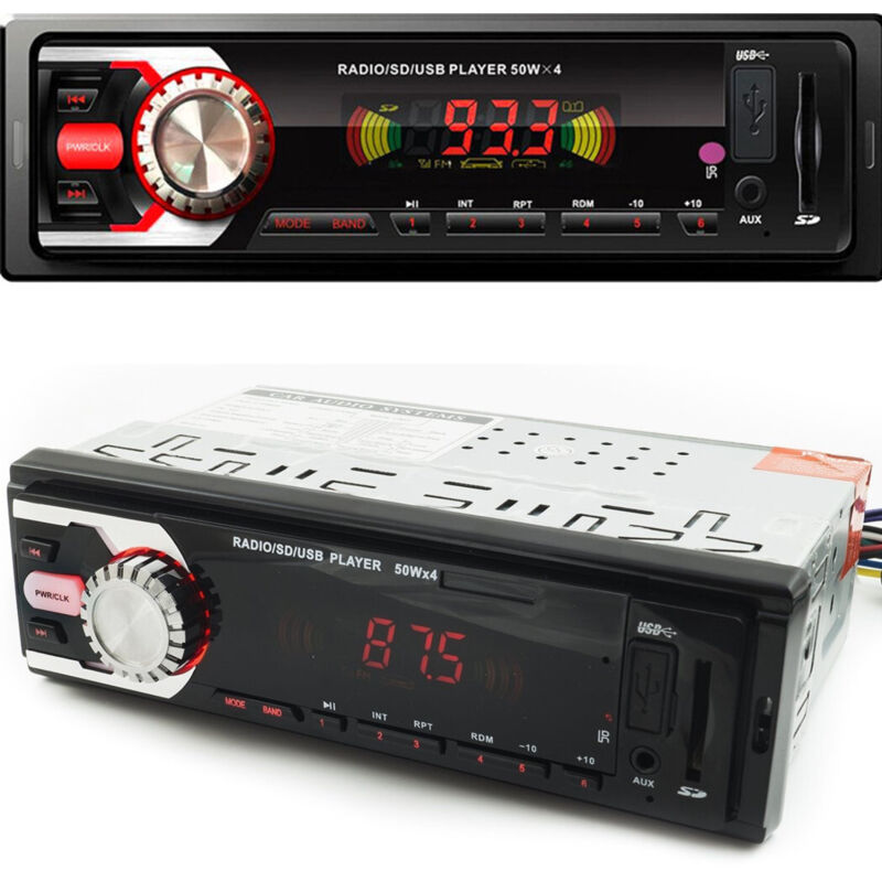 foto del prodotto trade shop traesio autoradio stereo auto camper radio fm mp3 usb slot sd aux 50wx4 4104 