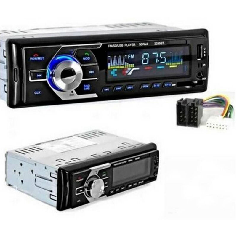 foto del prodotto trade shop traesio autoradio stereo per auto bluetooth radio fm musica mp3 sd usb mmc card 2035bt 