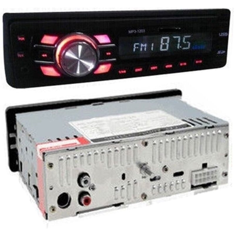 foto del prodotto trade shop traesio - autoradio stereo per auto lettore mp3 usb sd aux con frontalino estraibile 1203 -