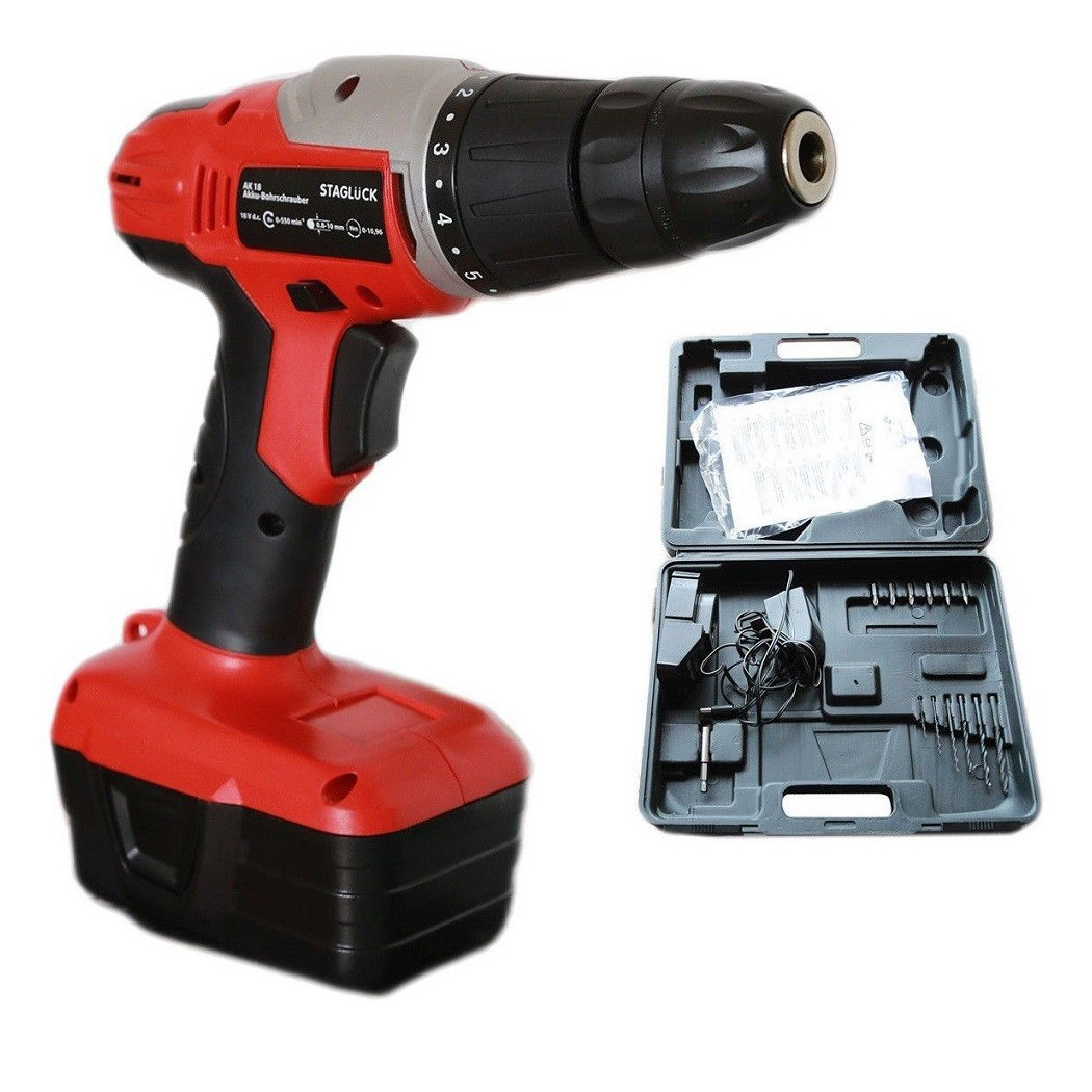foto del prodotto trade shop traesio avvitatore 18v trapano batteria a litio caricabatterie ricaricabile accessori 