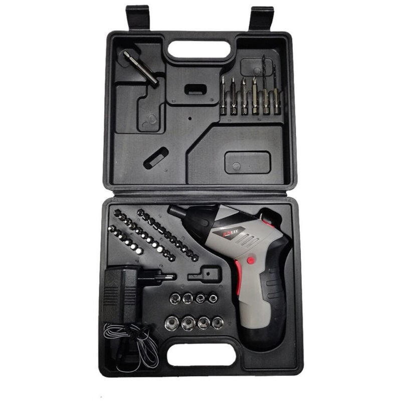 foto del prodotto trade shop traesio - avvitatore kit cacciavite professionale cordless con 44 inserti e punte jl24801 -