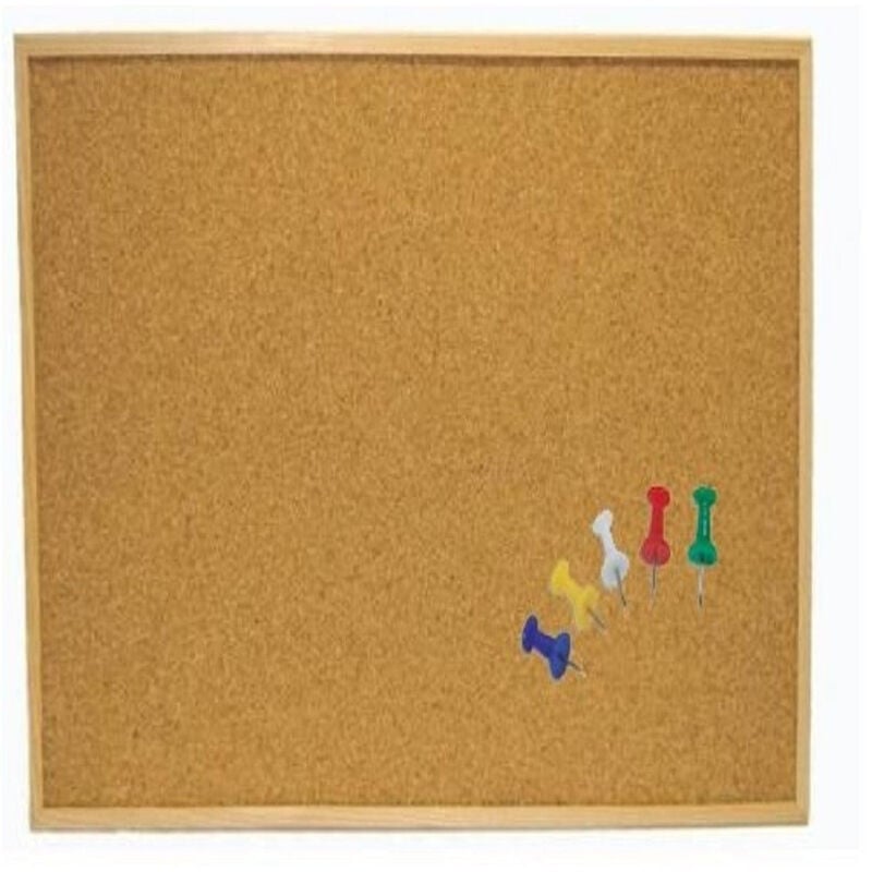 foto del prodotto trade shop traesio bacheca lavagna 40x30cm sughero cornice in legno con 5 spilli scuola pub ristorante 