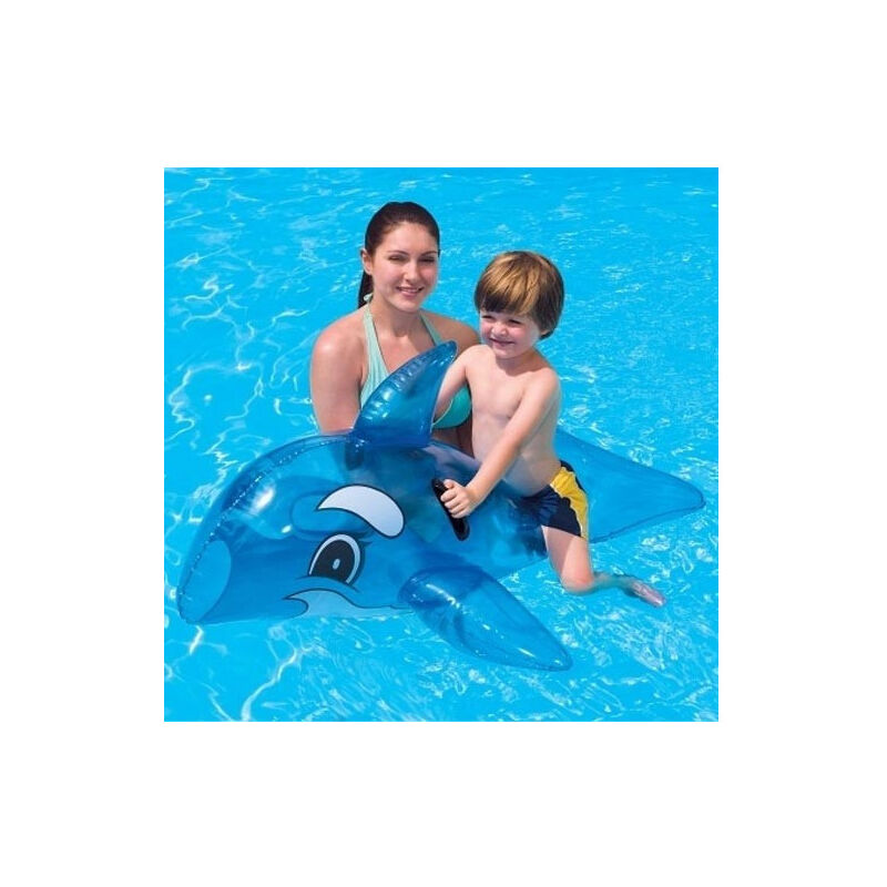 foto del prodotto trade shop traesio balena gonfiabile per bambini azzurro trasparente 118 x 72 cm con maniglie 