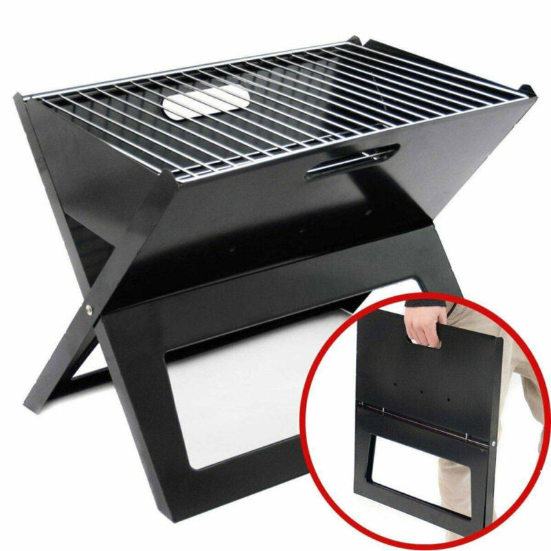foto del prodotto trade shop traesio barbecue a carbone carbonella bbq grill in metallo pieghevole portatile picnic 