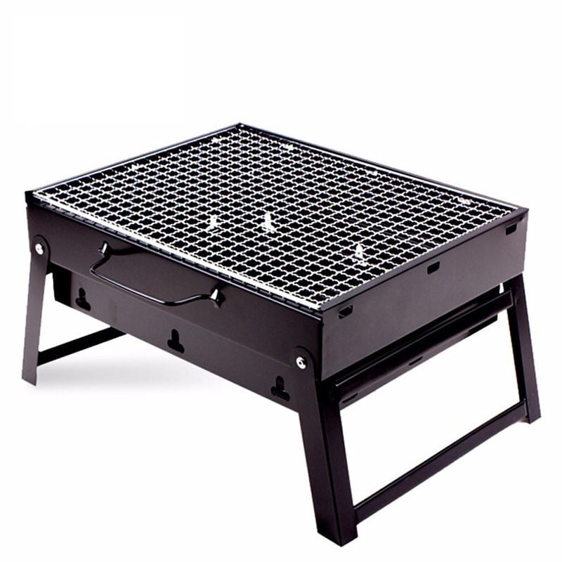 foto del prodotto trade shop traesio - barbecue portatile a carbonella per grigliate carne pesce verdure 20x35x27 cm -