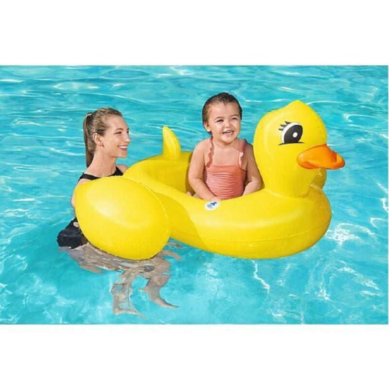 foto del prodotto trade shop traesio barchetta canottino papera gonfiabile con altoparlante integrato 102x99cm 34151 