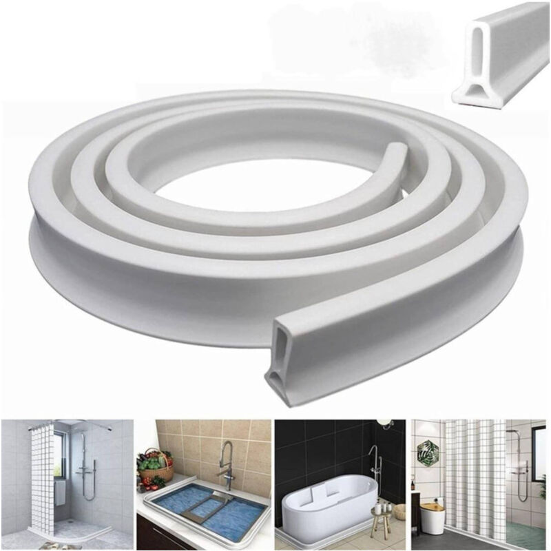 foto del prodotto trade shop traesio barriera striscia di tenuta in pvc para acqua per doccia bagno e lavello cucina 
